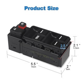 WMPHE Window Switch Compatible with Honda Accord Sedan 2003 2004 2005 2006 2007, Driver Side Master Power Window Switch, Replacement for 35750-SDA-H12, 35750-SHJ-A24