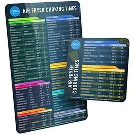 Air Fryer Magnetic Cheat Sheet Set - Air Fryer Accessories Cookbook - As Seen on The Today Show an Easy to Use AirFryer Time Chart Set - Strong Magnet Quick Reference Cooking Guide for Frying (Black)