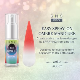 SNS Air Ombre Nail Spray Powder (Pink Coral, AO057) - Nail Art Manicure Designs Using Spray-On Tech - For Beginner Nail Techs & DIY Enthusiasts - Works With Dip Powder, UV Gel & Acrylic