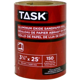 Task Tools T32315 3-2/3-Inch by 25 Feet Aluminum Oxide Sandpaper Roll, 150 Grit