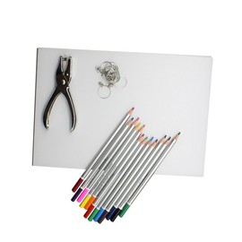 SEWACC 10sheets Unique Contraction Piece Heat-shrinkable Film Pencil Puncher Keychain DIY Jewelry Making