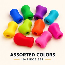 10-Pack Silicone Pencil Grips for Kids, Soft Ergonomic Writing Aids, Assorted Colors for Handwriting Practice at Home & School