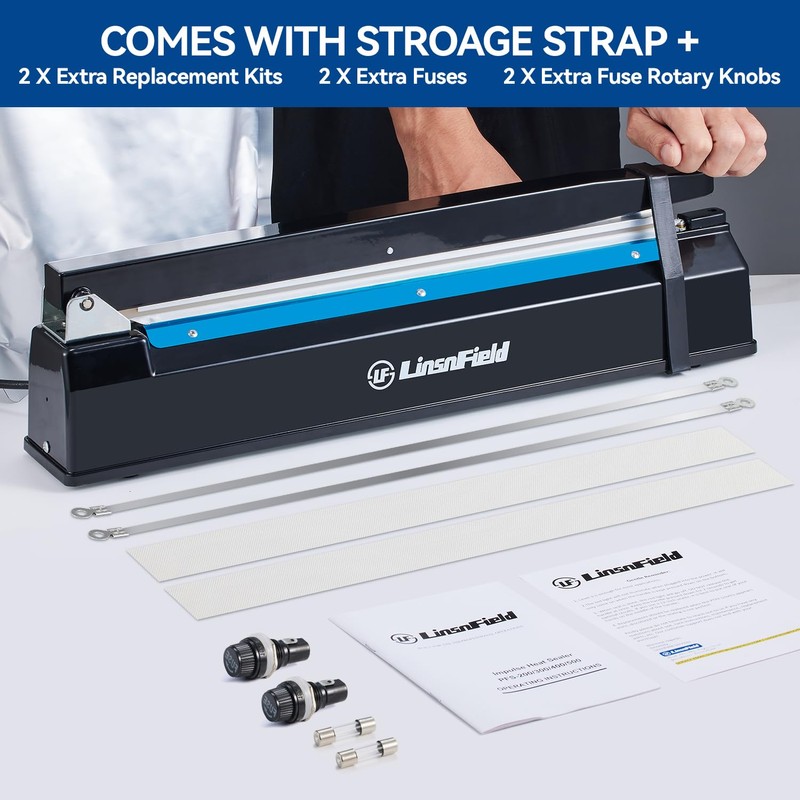 LinsnField Sealer Pro, 8-inch Impulse Heat Sealer, 2-mm Sealing Width