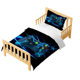 CXYXHW Gamepad Children's 2-Piece Bed Linen Set, 140 x 200 cm, Single Duvet Cover Set with 1 Pillowcase, 3D Print Cartoon Style Bed Linen with Zip (Gamepad B, 140 x 200 cm)