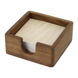 Buqoo Sticky Note Holder, North American Black Walnut Wood Self Stick Note Pad Holder, 4 x 4 Post It Memo Pad Note Dispenser Desk Organizer Suitable for Home School Office Desk Supplies Accessories