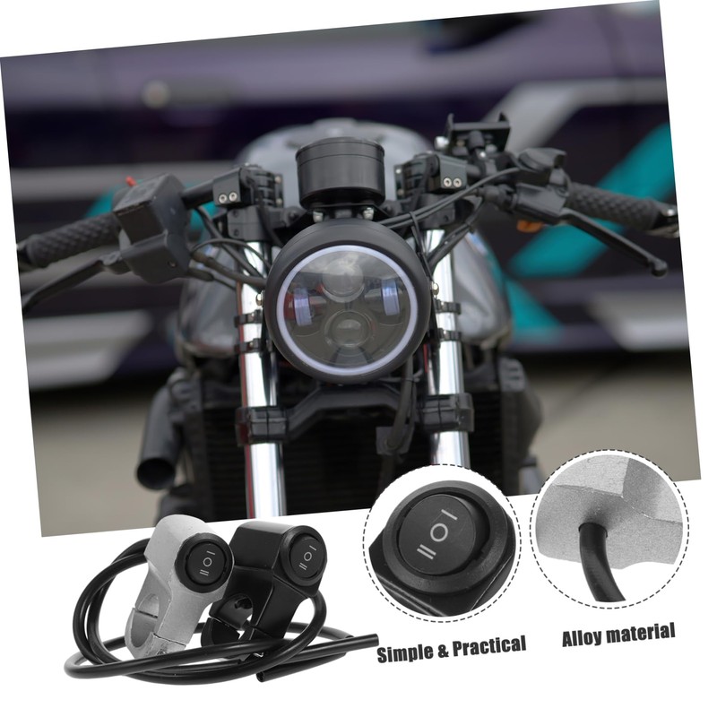 Alipis 2pcs Motorcycle Headlight Switches Durable Handlebar Toggle Switches Compatible