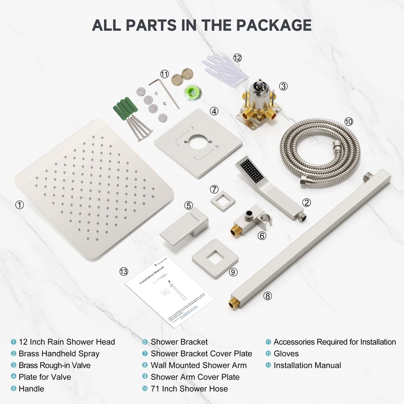 SR SUN RISE Shower Faucet Set & System - 12