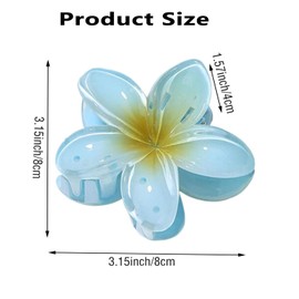 6 Pcs Flower Hair Clips,Plumeria Hair Claw Clips,Hawaiian Flower Hair Claw Clips,Non-Slip Strong Hold Big Hair Clamps for Thick Hair and Thin Hair,Summer Beach Wedding Accessories