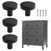 AUTUUCKEE 4 Pcs Black Drawer Knobs, Black Cupboard Knobs Aluminium