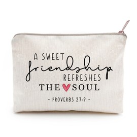 A Sweet Friendship Refreshes the Soul Makeup Bag Best Friend Bag Christian Friendship Bag Best Friend Birthday Gift Cosmetic Bag Best Friend Gifts