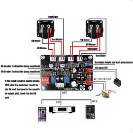 Hilitand TS VU003 VU Meter Driver Board, Adjustable VU Meter Driver Panel, Backlight, Driver Module, Level Meter Driver Module, DB Power Amplifier, 100MA