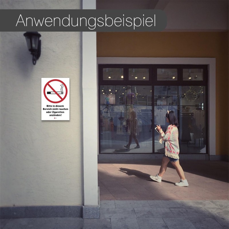iSecur Hin_831 Sign with German Text "Rauchchen verboten und Zigarette