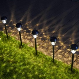 Solar-Powered Auto-Sensor Garden Stake Lights IP44 Waterproof All-Weather Frost&Heat Resistant Warm White LED 8-12H Runtime Easy Stake Install TwistOnOff ABS Durable Path/Gdn/Patio