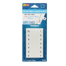 Redi-Tag Numbered Tabs, Pre-Printed Divider Tabs, Permanent Adhesive Index Labels, Divider Labels for School, Home and Office, 7/16" x 1", 104 Tabs Per Pack, (B31001)
