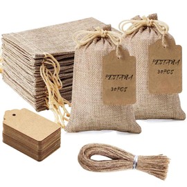 YOGONEV Bolsas de Arpillera con Cordón,Bolsas para Dulces,Bolsas de Manta,Bolsa de Regalo,Bolsa de Regalo Cumpleaños,Bolsas para Joyeria,Bolsas de Pascua,Fiestas, Regalos, Favores de Boda (Lino2)