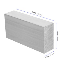 KEILEOHO 6 PCS 4 x 2 x 1 Inches Square Aluminum Flat Bars, 6061 General Purpose Plate, T6511 Solid New Mill Stock