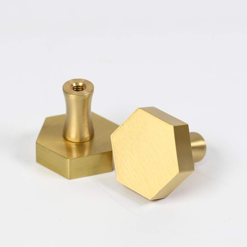 EVERGD Pure Solid Brass Gold Cabinet Drawer Door Knobs Wardrobe