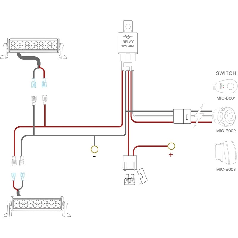 Car Power Switch Wiring Harness Kit for LED Light Bar