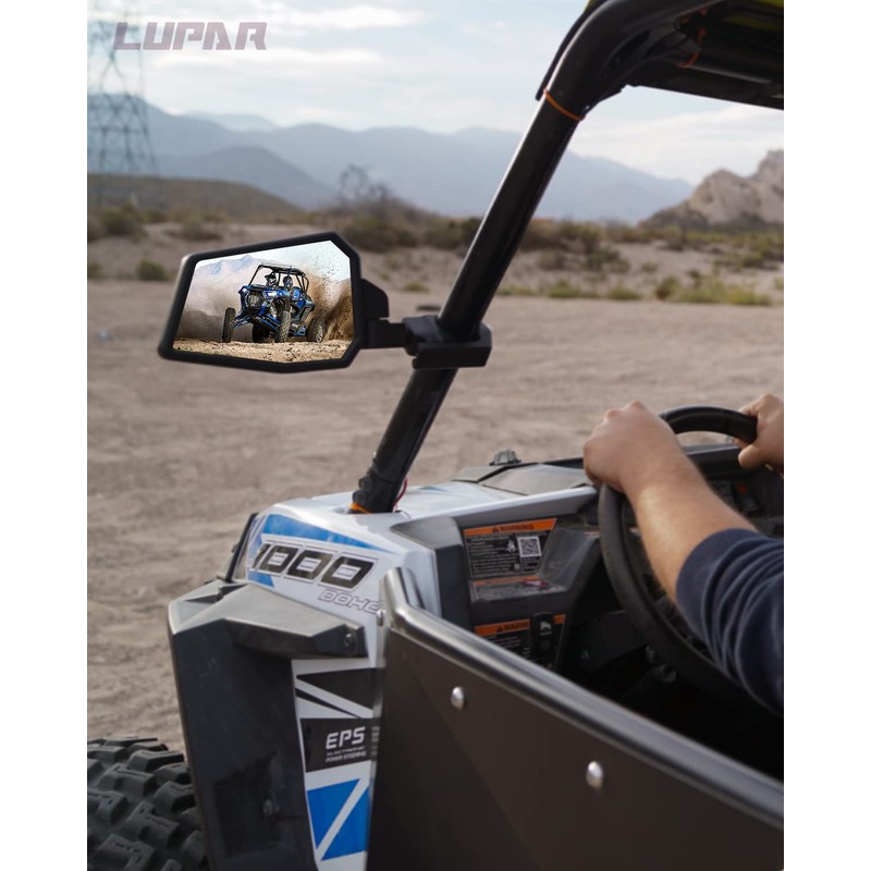 Aluminum UTV Side Mirrors Fits 1.75"-2" Roll Cage Bar America