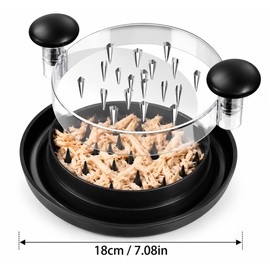 Chicken Shredder for Meal Prep – Rotating Meat Shredder with Clear Lid & Anti-Slip Base for Chicken, Beef & Vegetables