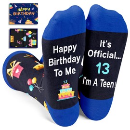 Zmart 13th Birthday Gifts Ideas - Socks 13 Year Old Boy Girl Gifts, Teen Boys Teen Girls Happy Birthday Socks Age 13