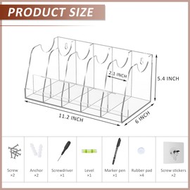 Sezanrpt Belt Organizer 5 Compartments, Clear Belt Display Case for Tie Organizer Wall Mounted