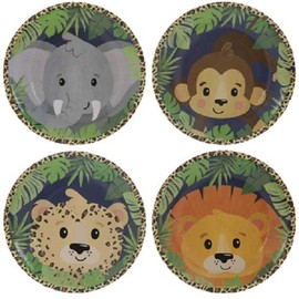 Wild One - Platos de papel de safari para fiestas de cumpleaños y niños