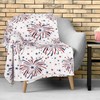 JarThenaAMCS Patriotic Fuzzy Blanket Red Blue Firework Star Throw Blanket