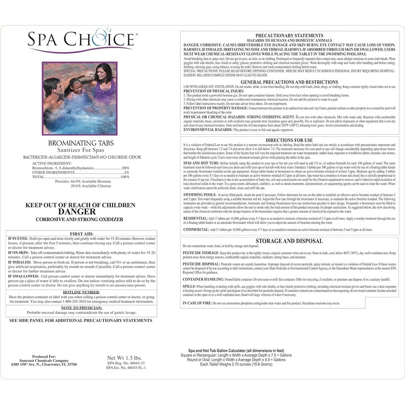 SpaChoice 472-3-3001A Bromine Tablets for Spa Hot Tub, 1.5-Pounds