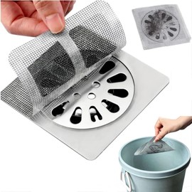 Disposable Shower Drain Hair Catcher Mesh Stickers, Bathroom Sink and Tub Drain Trainers Stainless Steel Hair Catcher Shower Drain, Fits Dishwashing Sink, Bathroom(10)