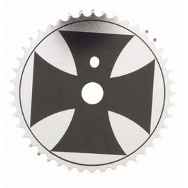 Sunlite Iron Cross 1-Piece Chainring, 44t x 1/2 x 3/32, Black/Chrome