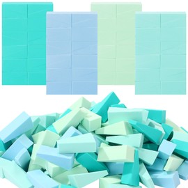 Demissle 100 Pcs Makeup Sponge Mini Applicator Wedges Triangle Cosmetic Sponges Latex Makeup Foam Wedges Disposable Foundation Beauty Tools(Blue,Green)