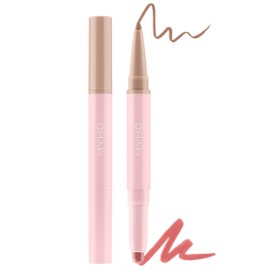 Jutqut 2 in 1 Lip Liner Pencil and Lipstick Combination, Lip Liner Set, Dual Ended Lipstick, Matte Finish & Smooth Creamy Texture, Long-Lasting Waterproof Lipliners Pencil for Women #01 Warm Peach