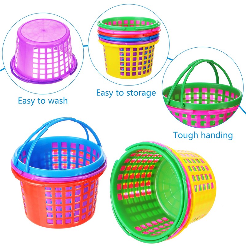 48 Pieces Easter Egg Baskets Set Include 6 Plastic Easter