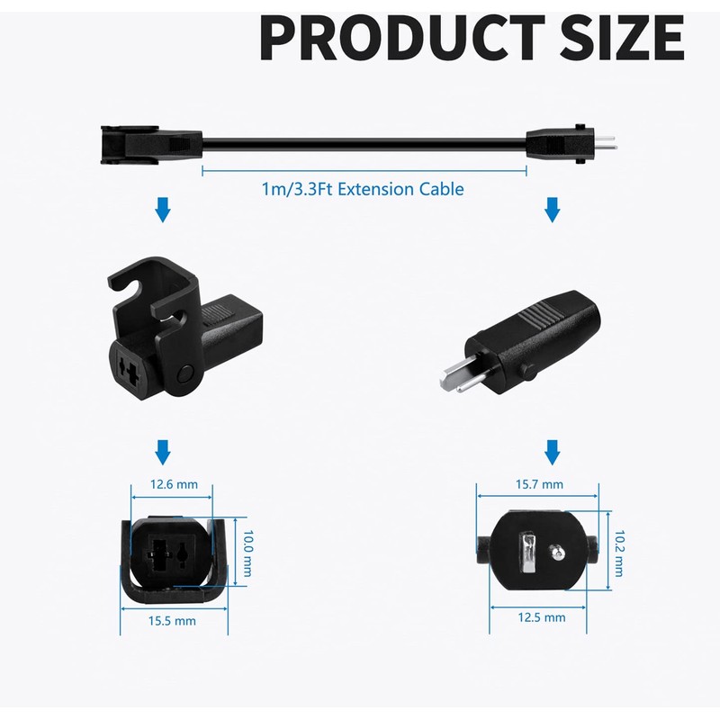 J-ZMQER 3ft Extension 2-Pin Sofa Recliner DC Output Cable Power