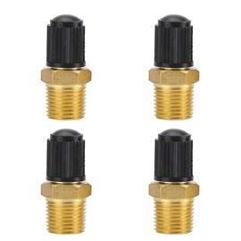 Pack of 4 1/4 Inch NPT Air Compressor Valve, Brass Light Compressor, Tank Filling Valve, Air Compressor Adapter, Rim Valves, Test Valve, Thread Car Compressed Air Valve, Tyre Valve Cover for Car,