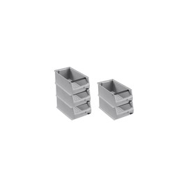 PROREGAL Economy Set of 5 Grey Storage Boxes 4.1 with Handle Bar H x W x D 15 x 20 x 35 cm 7.2 Litres Storage Container Storage Box Assortment