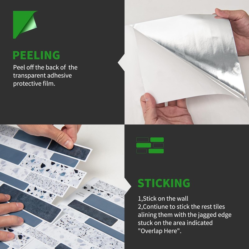 LONGKING Peel and Stick Backsplash Tile for Kitchen, Stick on