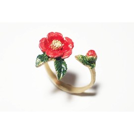 Parnart Poc Ring, Flower, Camellia, One Size Fits Most, Camellia, Camellia, Camellia, Cute, Women's, Popular, Adult, Elegant, Gift, For Birthdays, Seasons, Brass