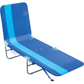Rio Beach Portable Lay Flat Folding Backpack Beach Lounge Chair with Backpack Straps and Storage Pouch, Blue Stripe