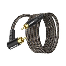 RAWAUX Single 90 Degree RCA Male to Male Subwoofer Audio Cable 10M