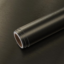 VEELIKE Brushed Bronze Stainless Steel Contact Paper for Kitchen Appliances Fridge Dishwasher Refrigerator Wraps Vinyl 15.7"x354" Removable Waterproof Metallic Wallpaper Peel and Stick for Countertops