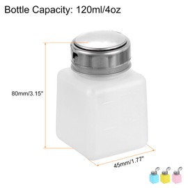 HARFINGTON 4pcs Solvent Alcohol Dispenser 120ml(4oz) Nail Polish Remover Push Down Liquid Dispenser Pump Bottle with Stainless Steel Press Head for Acetone Cleanser Polish Remover