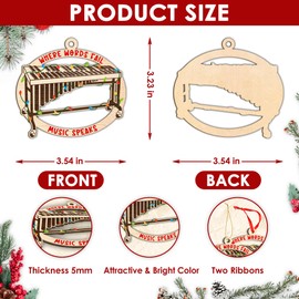 Marimba Christmas Ornament, Marimba Ornaments For Christmas Tree, Marimba Musical Instrument Xmas Gifts For Marimba Lovers Marimba Players Marimba Coaches Tutor Teachers, Where Words Fail Music Speaks