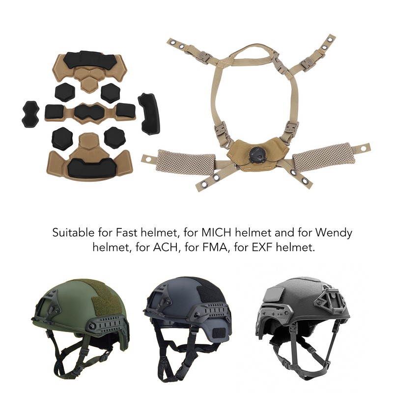 Helmet Liner System Internal Sponge Pad Adjustable Helmet Dial Suspension