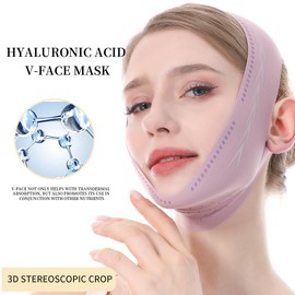 V Line Lifting Mask, V Shaped Face Mask, V Shaped Contouring Face Mask, Face Lifting Strap, Face Toning Belts, Jaw Exerciser, Washable and Reusable
