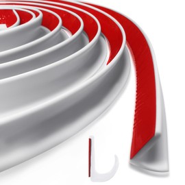 16FT RV Rain Gutter & Drip Rail - Flexible TPE Strip Roof Diverter with Adhesive Backing, J-Shape Trim Molding for Cars, Vans, and RVs