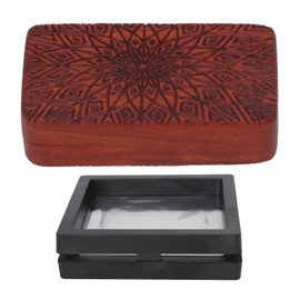 Fidget Slider Red Sandalwood Stress Relief Engraved Fingertip Fidget Slider Toy for Office Limited Sunflower