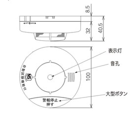 Nittan Kemutan-chan Fire Alarm Smoke Type Voice Alarm, White