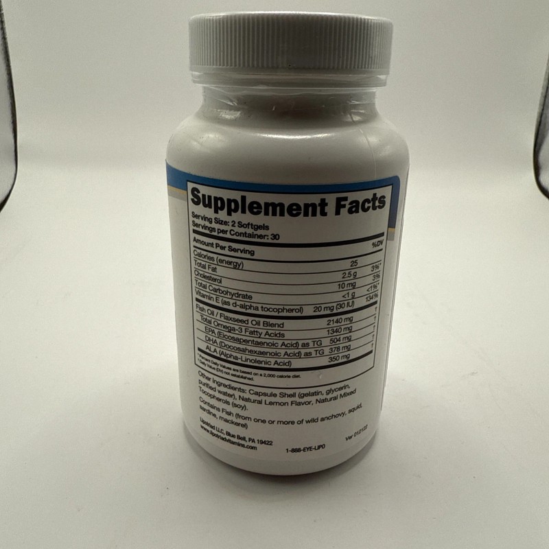 LIPOTRIAD NutriTear Supplement - 1340mg Omega-3 + Vitamin E -